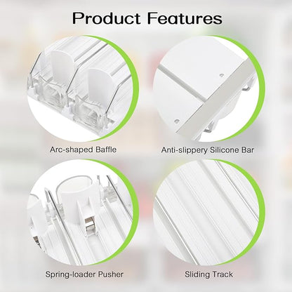 Drinking Pusher Propeller-Automatic Pusher Glide, Fridge Bottle Rack Drink Organizer